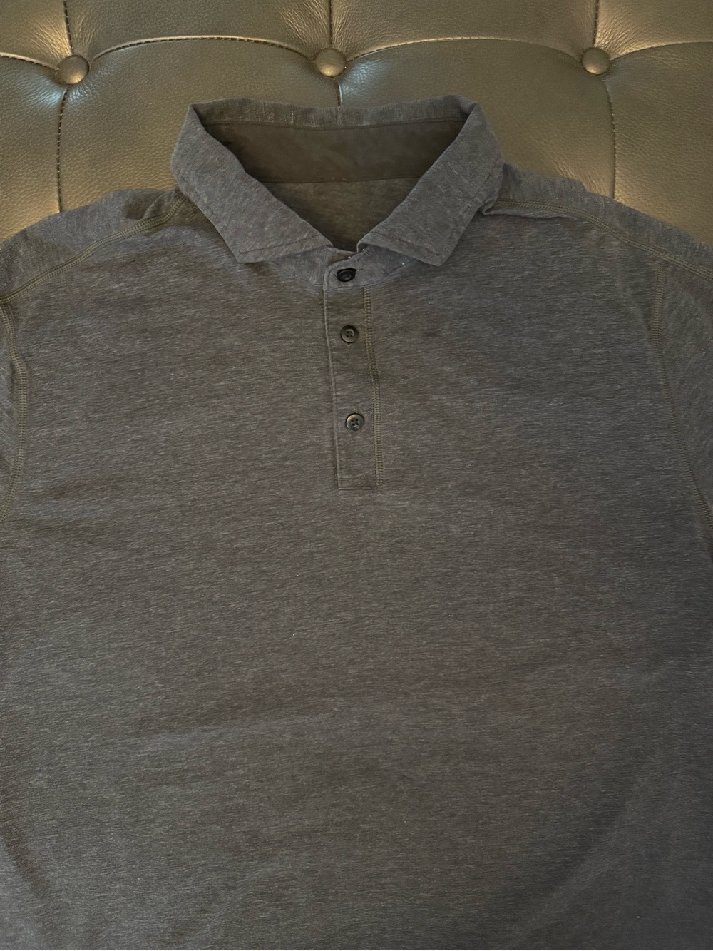 lululemon athletica Men's Heather Charcoal Polo - Short Sleeve